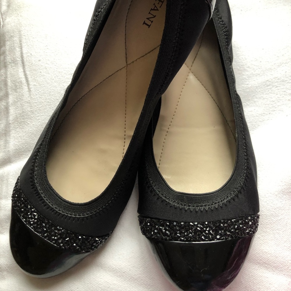 Alfani black & patent leather ballet flat -8M EUC